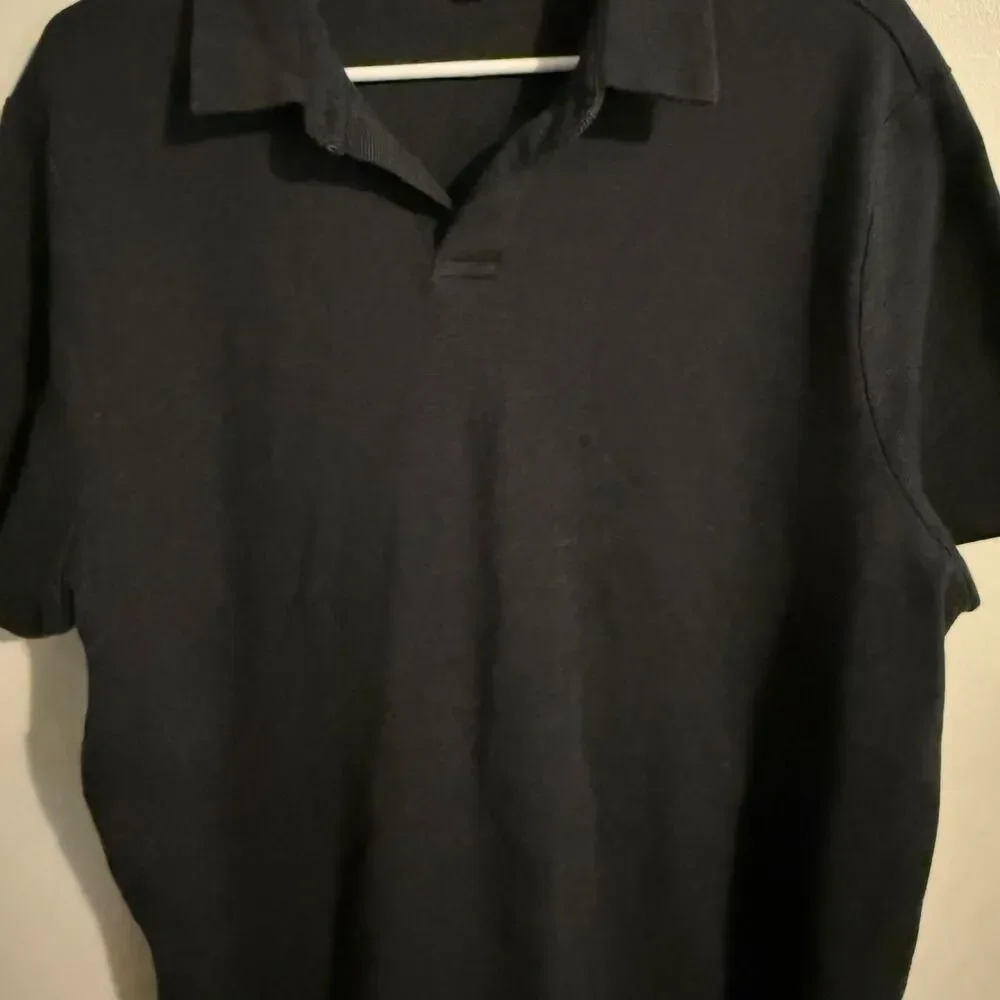 Banana Republic Polo Mens XXL Black Luxe Touch Performance Short Sleeve Soft